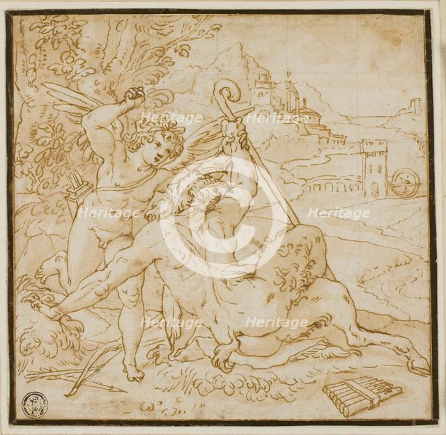 Cupid Overcoming Pan, n.d. Creator: Orazio Samacchini.