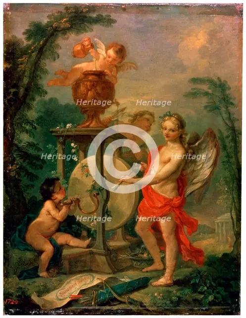 'Cupid Sharpening an Arrow', 1750.  Artist: Charles-Joseph Natoire