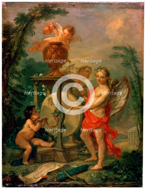 'Cupid Sharpening an Arrow', 1750.  Artist: Charles-Joseph Natoire