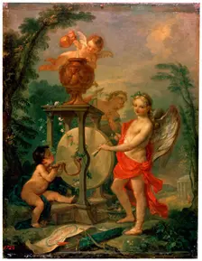 Cupid Sharpening an Arrow 1750. Artist: Charles-Joseph Natoire