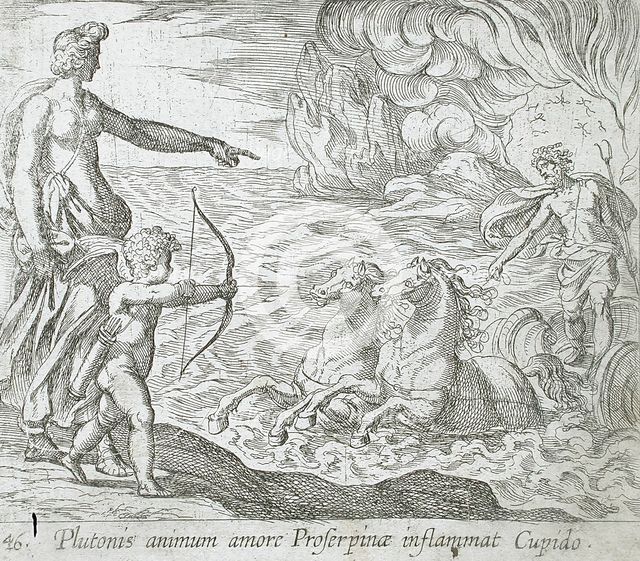 Cupid Shooting His Arrow at Pluto, published 1606. Creators: Antonio Tempesta, Wilhelm Janson.