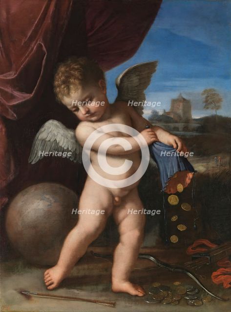 Cupid spurning riches, c1654. Creator: Guercino.