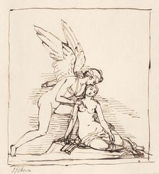 Cupid piercing Psyche with an arrow, c1820s. Creator: John Gibson