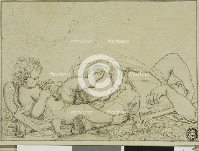 Cupid Playing Flute and Sleeping Shepherd, n.d. Creator: Richard Cosway.