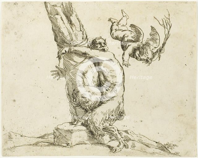 Cupid Punishing a Satyr, n.d. Creator: Jusepe de Ribera.