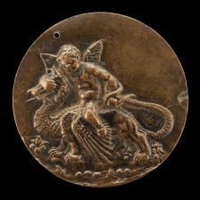 Cupid Riding on a Dragon, c. 1500. Creator: Moderno