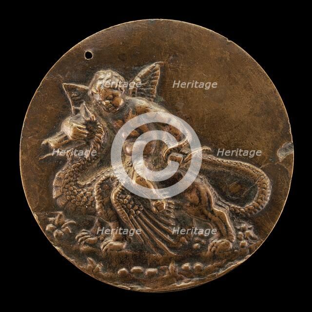 Cupid Riding on a Dragon, c. 1500. Creator: Moderno.