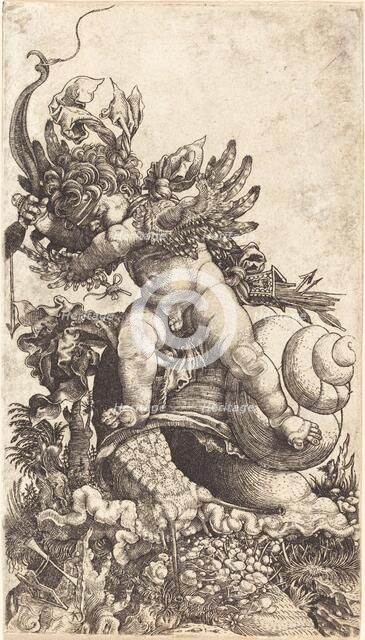 Cupid Riding a Snail over Fungus Vegetation, probably c. 1533. Creator: Master H.L..
