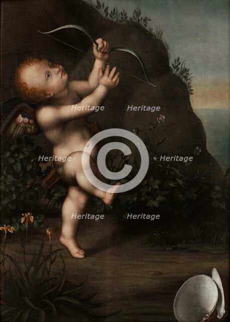 Cupid with a bow, before 1593. Artist: Luini, Aurelio (1530-1593)