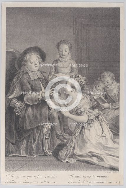 Cupid teaching (L'Amour-Précepteur), 1730. Creator: Francois Bernard Lepicie.