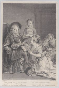 Cupid teaching (L'Amour-Précepteur), 1730. Creator: Francois Bernard Lepicie