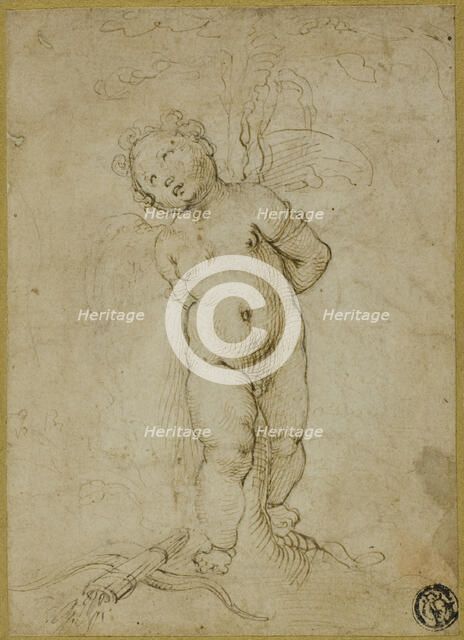 Cupid Tied to a Tree, 1570/99. Creator: Giorgio Picchi.