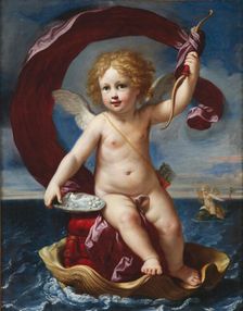 Cupid triumphant at sea (Amorino Medici), 1661. Creator: Sirani, Elisabetta (1638-1665)