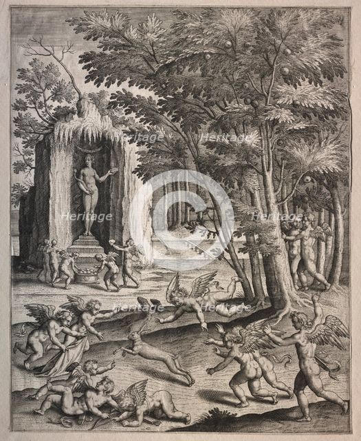 Cupids at Play. Creator: Hieronymus Wierix (Flemish, 1553-1619), possibly by.