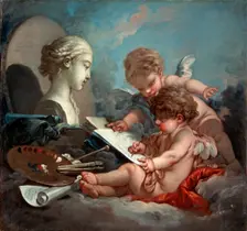 Cupids allegory of painting, 1760s. Artist: François Boucher