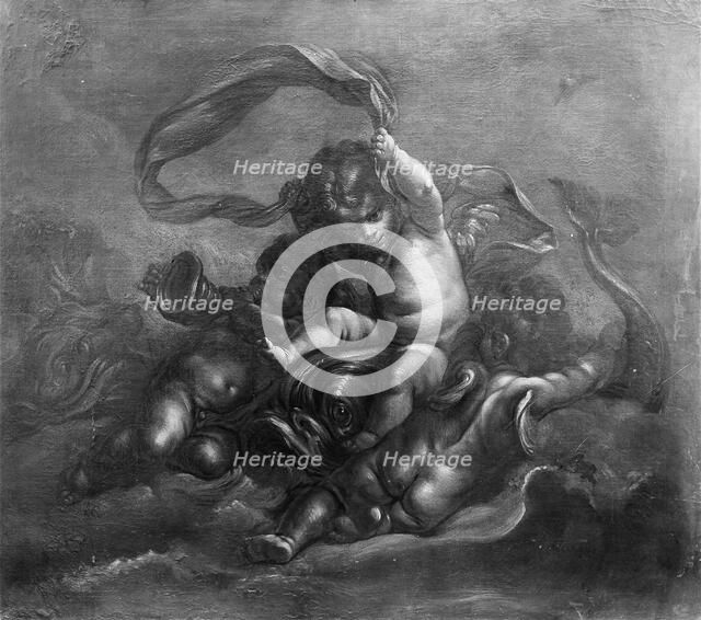 Cupids and Dolphins, 18th century. Creator: Unknown.