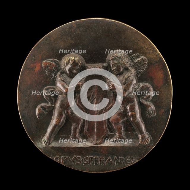 Cupids Holding the Arms of the Bentivogli [reverse]. Creator: Sperandio Savelli.