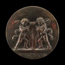 Cupids Holding the Arms of the Bentivogli [reverse]. Creator: Sperandio Savelli