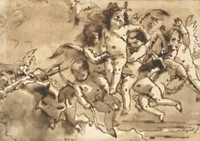 Cupids in flight. Creator: Giovanni Domenico Tiepolo