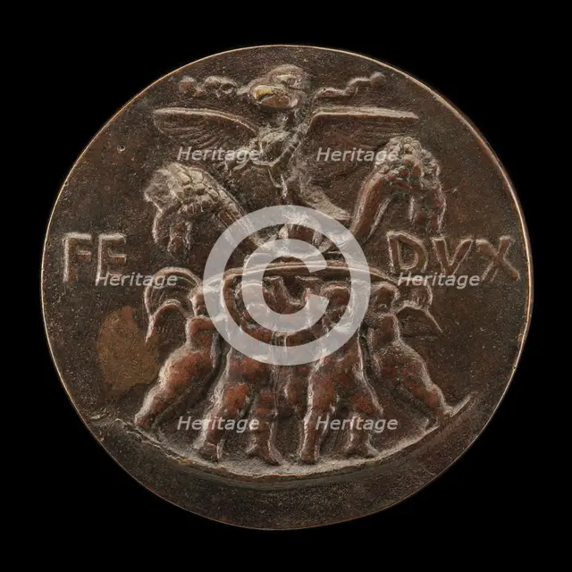 Cupids Supporting an Eagle and Cornucopias on a Shield [reverse], early 16th century. Creator: Pietro Torrigiani.