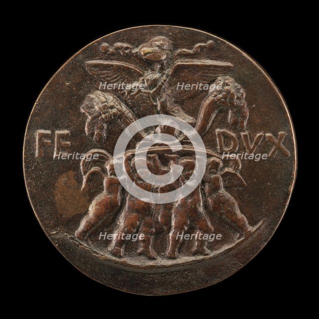 Cupids Supporting an Eagle and Cornucopias on a Shield [reverse], early 16th century. Creator: Pietro Torrigiani.