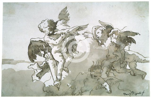 'Cupids with Doves and a Torch', 17th centruy. Artist: Giovanni Battista Tiepolo