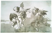 Cupids with Doves and a Torch 17th centruy. Artist: Giovanni Battista Tiepolo