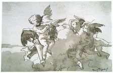 Cupids with Doves and a Torch 17th centruy. Artist: Giovanni Battista Tiepolo