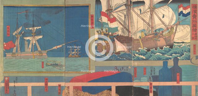 Curio Shop in Yokohama, 3rd month, 1860. Creator: Sadahide Utagawa.