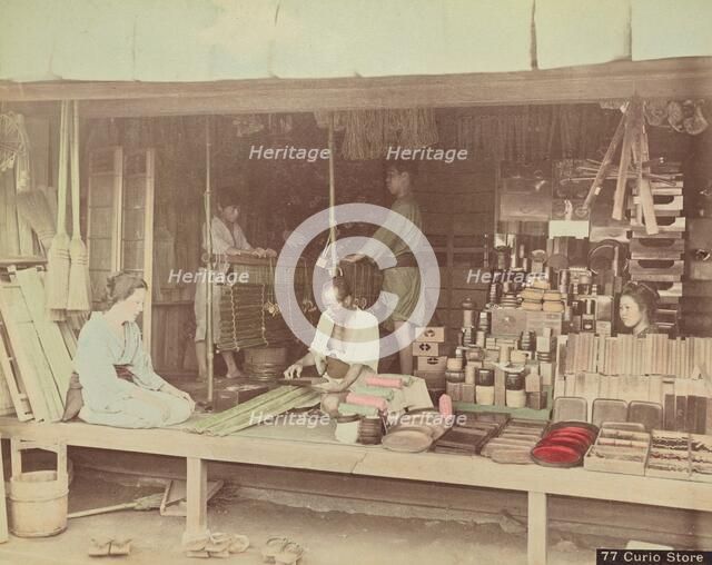 Curio Store, 1870s-1890s. Creator: Kusakabe Kimbei.