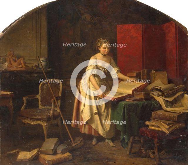 Curious Woman, 1848. Creator: Jean-Baptiste Antoine Emile Beranger.