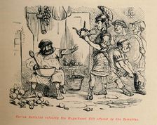 Curius Dentatus refusing the Magnificent Gift offered by the Samnites 1852. Artist: John Leech