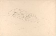 Curled up Girl on Bed, 1916/1917. Creator: Gustav Klimt