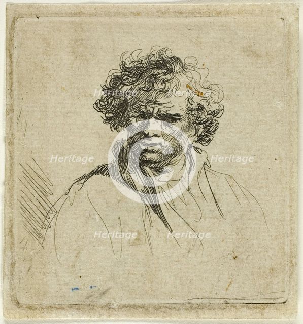 Curly Headed Man with a Wry Mouth, 1630/80. Creator: Possibly Ferdinand Bol (Dutch, 1616-1680) .