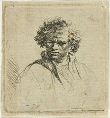 Curly Headed Man with a Wry Mouth, 1630/80. Creator: Possibly Ferdinand Bol (Dutch, 1616-1680)