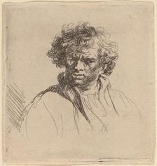 Curly-Headed Man with a Wry Mouth, c. 1635. Creator: Rembrandt Harmensz van Rijn