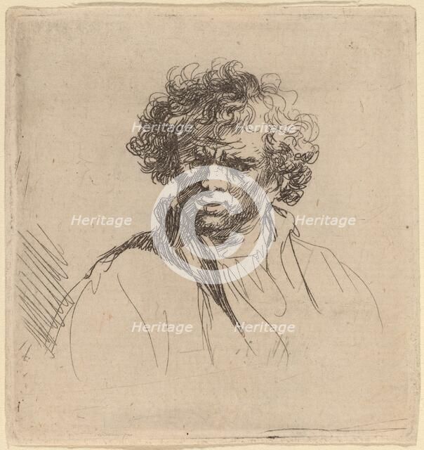 Curly-Headed Man with a Wry Mouth, c. 1635. Creator: Rembrandt Harmensz van Rijn.