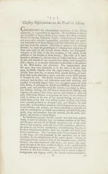 Cursory Observations on the Trade to Africa, 1778-05-04. Creator: Unknown