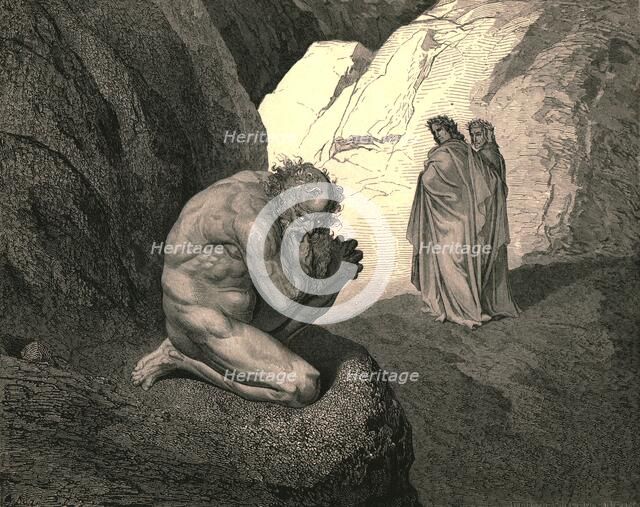 'Curs'd wolf ! Thy fury inward on thyself prey, and consume thee!', c1890.  Creator: Gustave Doré.