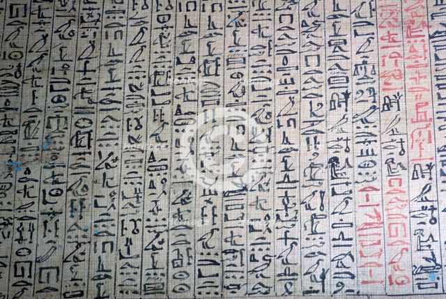 Cursive hieroglyphic script from a book of the dead. Artist: Unknown