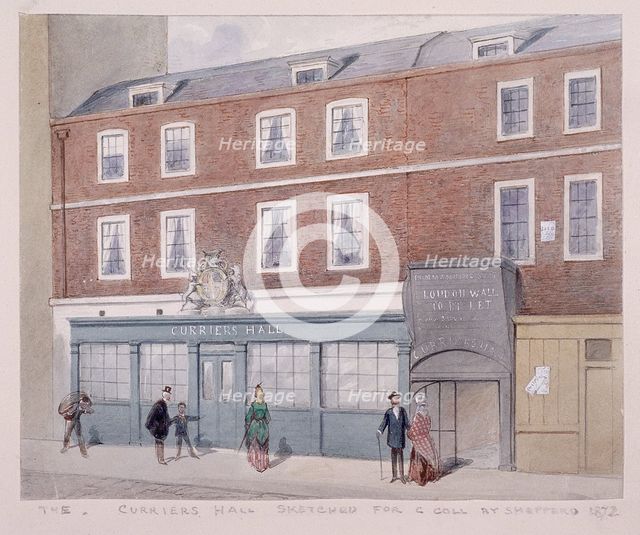 Curriers' Hall, London Wall, London, 1872; with figures. Artist: Shepperd