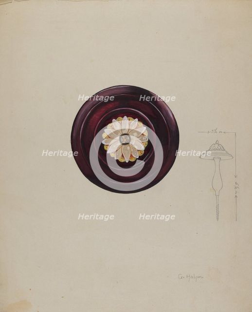 Curtain Tie-back, c. 1937. Creator: Grace Halpin.