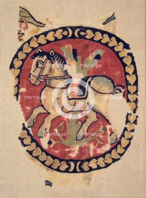 Curtain Fragment with Galloping Horse, 500s. Creator: Unknown.