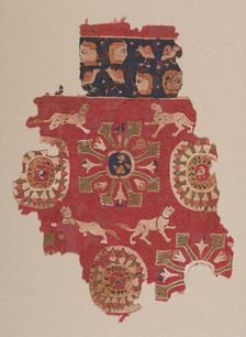 Curtain Fragment with Panthers, 500s. Creator: Unknown