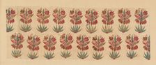 Curtain Fragment with Rows of Flowers, India, Before 1667. Creator: Unknown