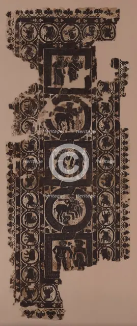 Curtain Panel with Scenes of Merrymaking, 500s. Creator: Unknown.