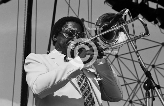 Curtis Fuller, Capital Jazz Festival, Knebworth, Herts, July 1982. Artist: Brian O'Connor.