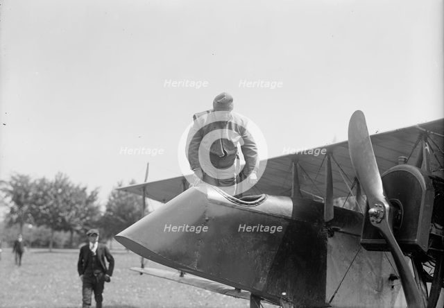 Curtiss Airplane Tests And Demonstrations; Twin Engine Biplane, Potomac Park, 1916. Creator: Harris & Ewing.