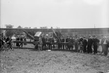 Curtiss Airplane Tests And Demonstrations; Twin Engine Biplane, Potomac Park, 1916. Creator: Harris & Ewing