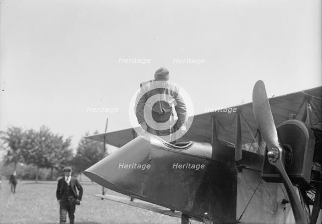 Curtiss Airplane Tests And Demonstrations; Twin Engine Biplane, Potomac Park, 1916. Creator: Harris & Ewing.